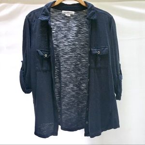 Liz Claiborne button down top w/roll up sleeves